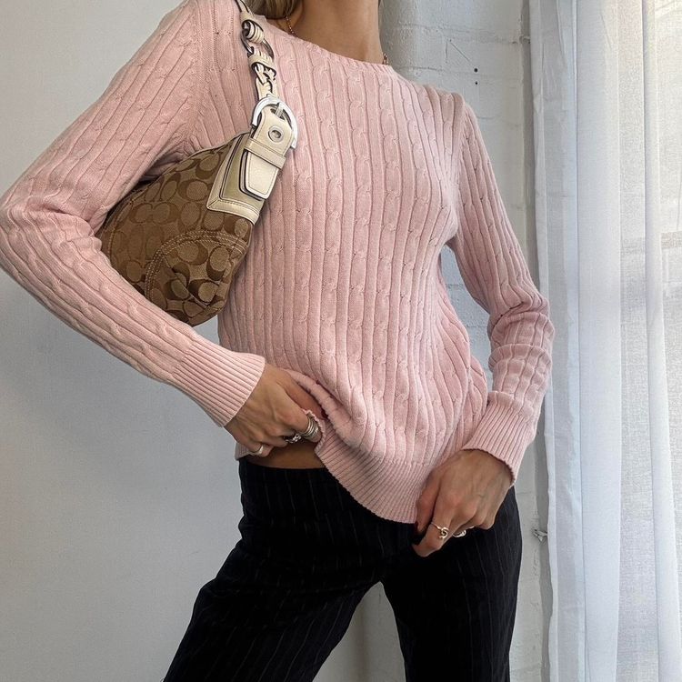 Pink cable knit jumper 