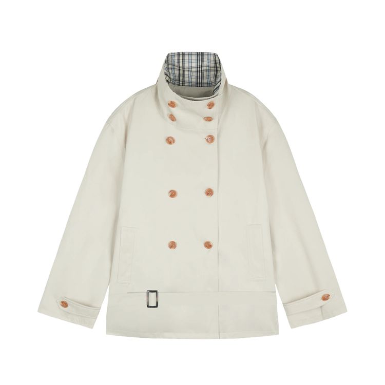 Cream Double-Breasted Jacket