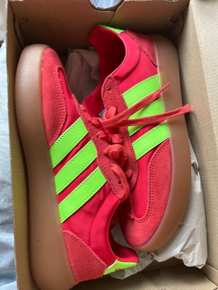 Red Sneakers With Green Stripes