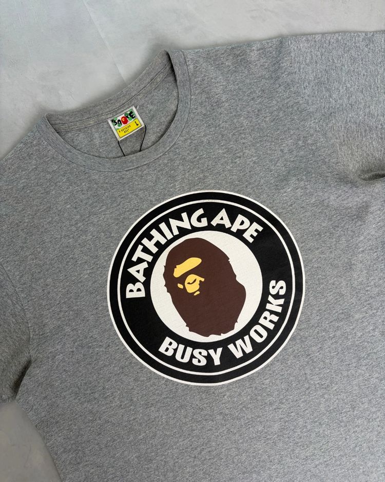 Immagine di Bape Busy Works Circle Classic Logo T Shirt grey - L 5