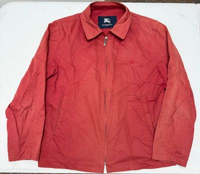 Burberry Men's Red Zip-Up Jacket