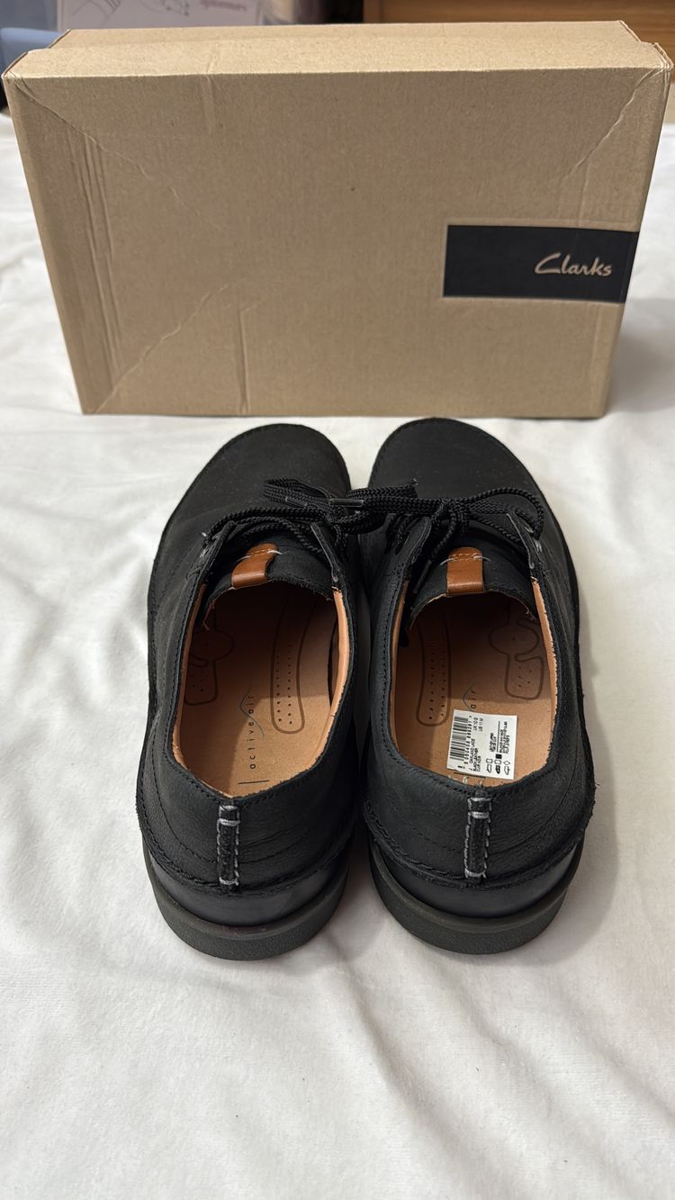 Clarks Black Lace-Up Shoes