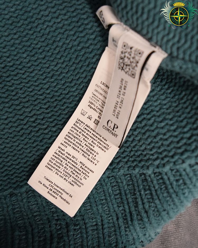 C.P Company Heavy Knit Lense Hoodie Teal 4