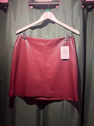 F&F Burgundy Leather Skirt