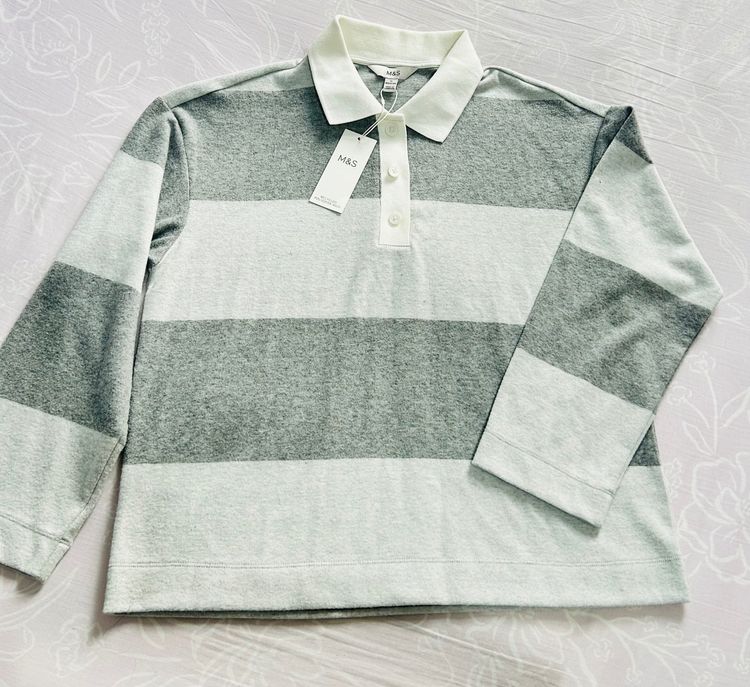 Marks & Spencer M&S Striped Long Sleeve Polo Shirt product image