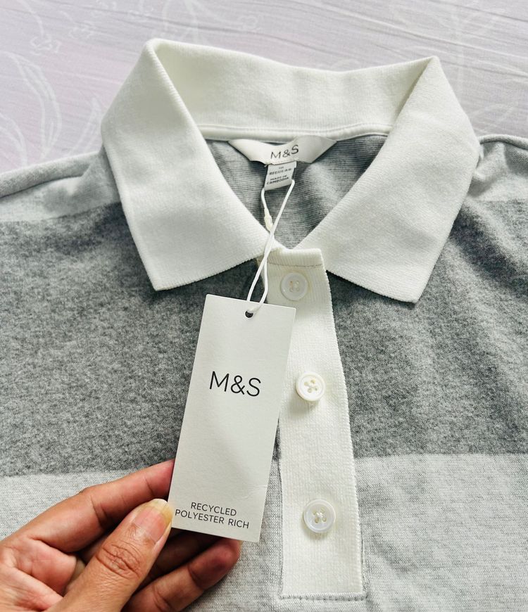 M&S Striped Long Sleeve Polo Shirt 4