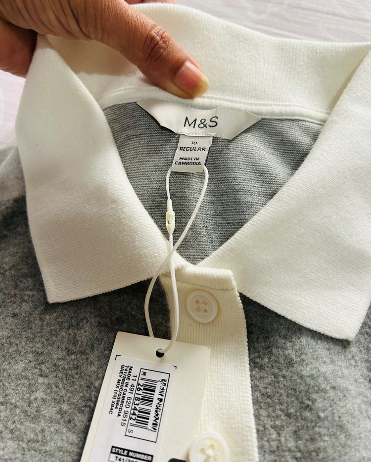 M&S Striped Long Sleeve Polo Shirt 2