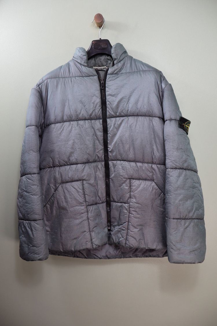 Stone Island Grey Vintage Nylon Ripstop Down Jacket 4