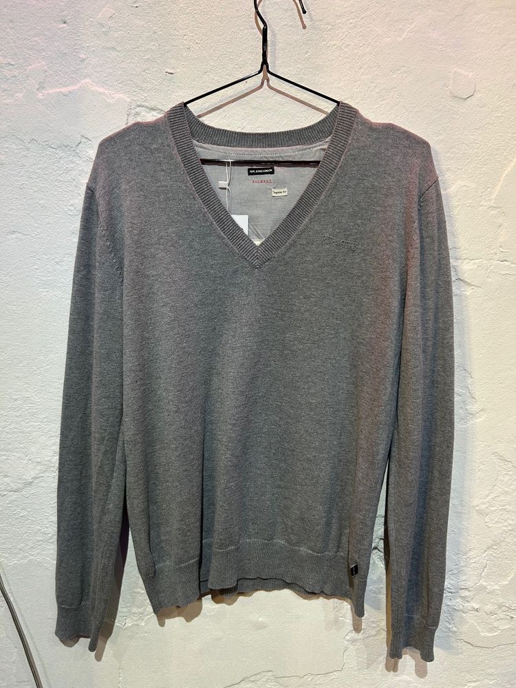 Pepe Jeans London Grey V-Neck Sweater