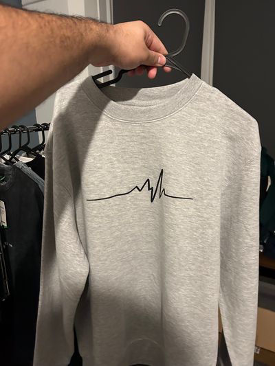 Grey Sweatshirt With Heartbeat Line Design