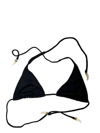 Y2K black bikini top S