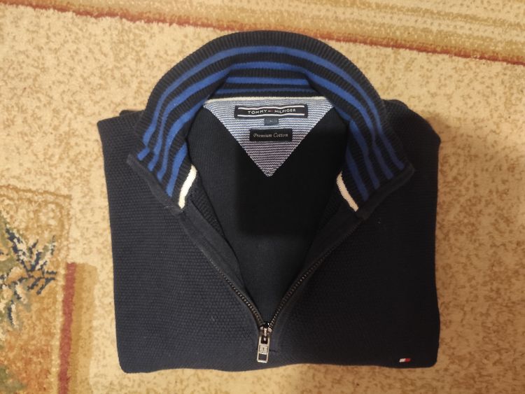 Tommy Hilfiger Men'S Navy Blue Quarter-Zip Sweater image 3