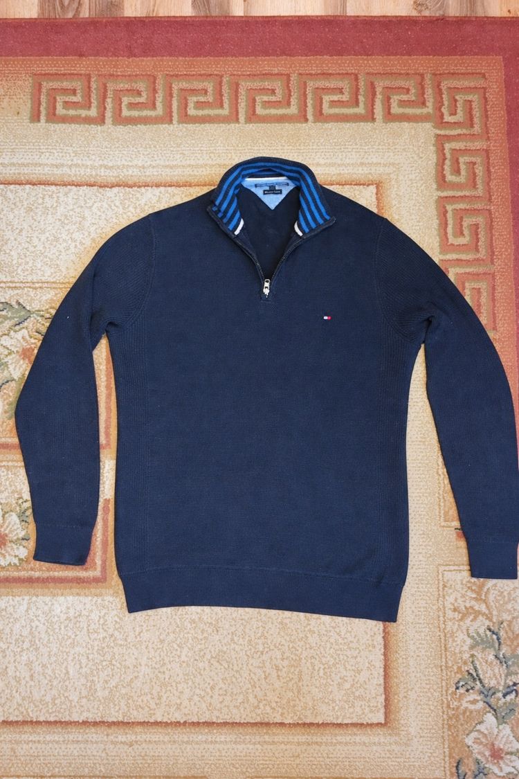 Tommy Hilfiger Men'S Navy Blue Quarter-Zip Sweater