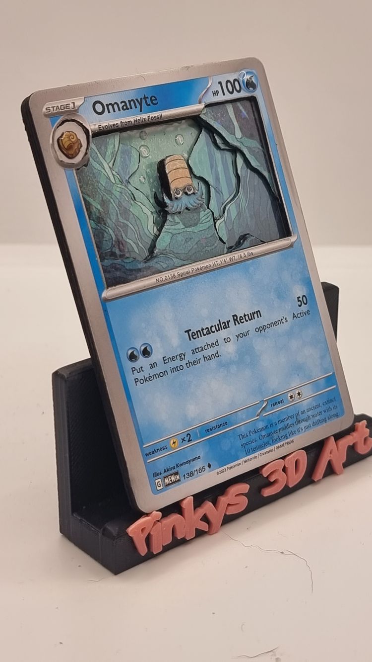Omanyte pokemon 3d art card 