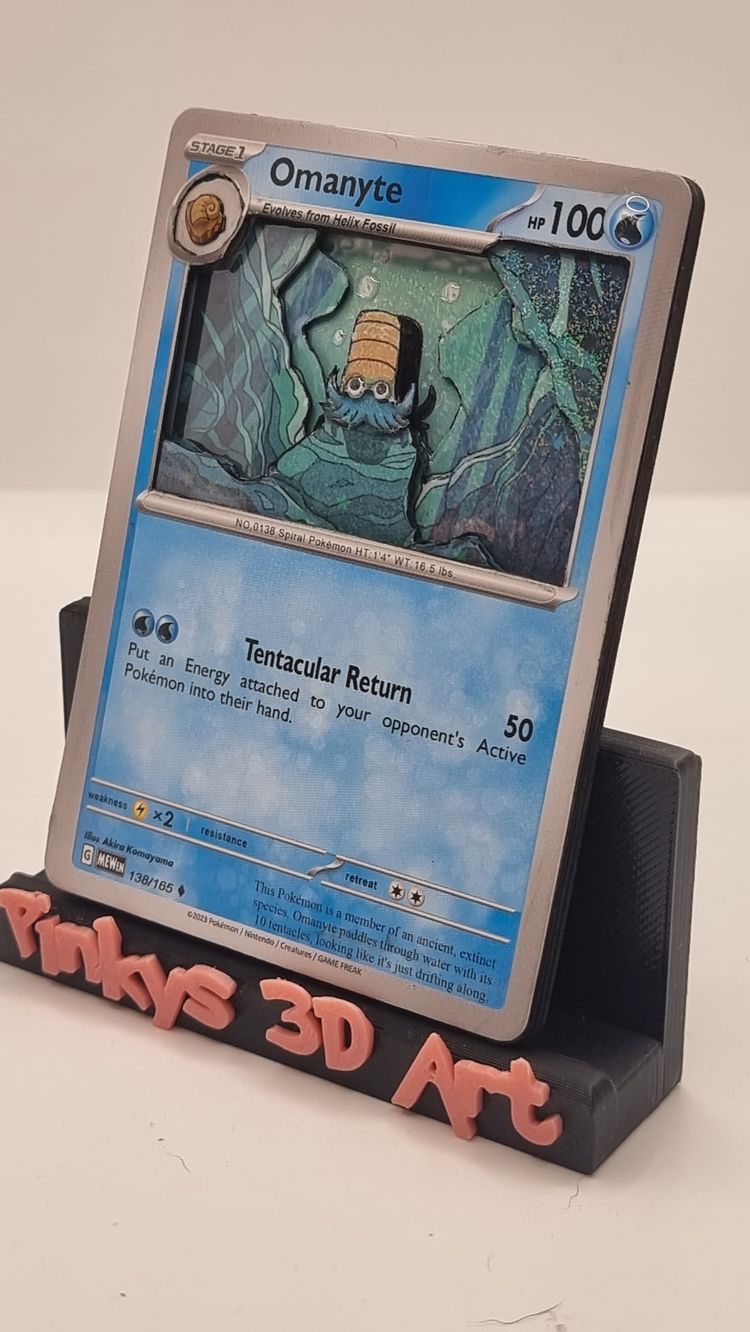 Omanyte pokemon 3d art card  2