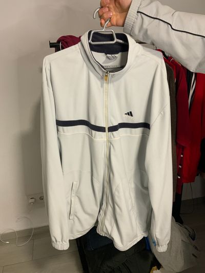 Adidas White Zip-Up Jacket