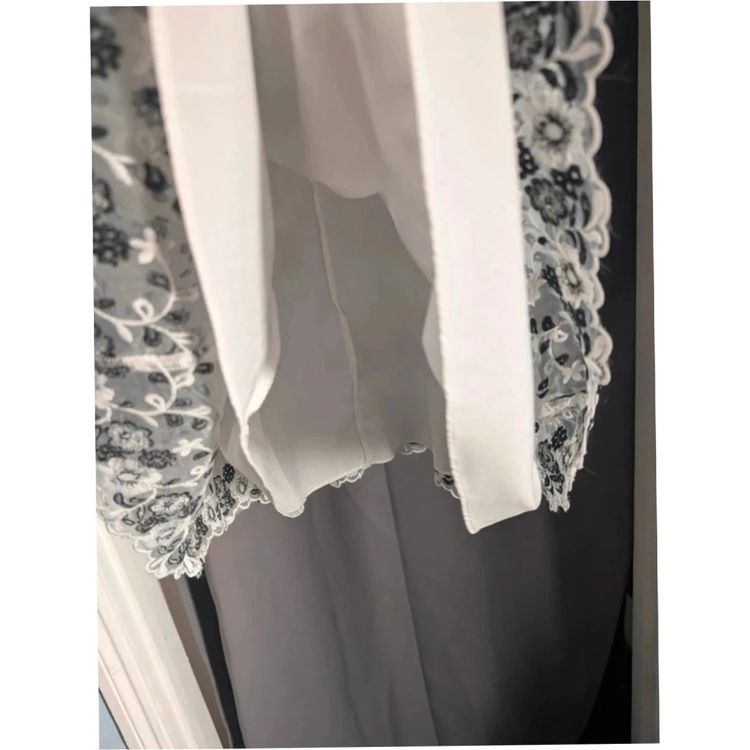 Yumi Dress White Black Floral Embroidered Lace Mesh Skater UK 14 Large image 6