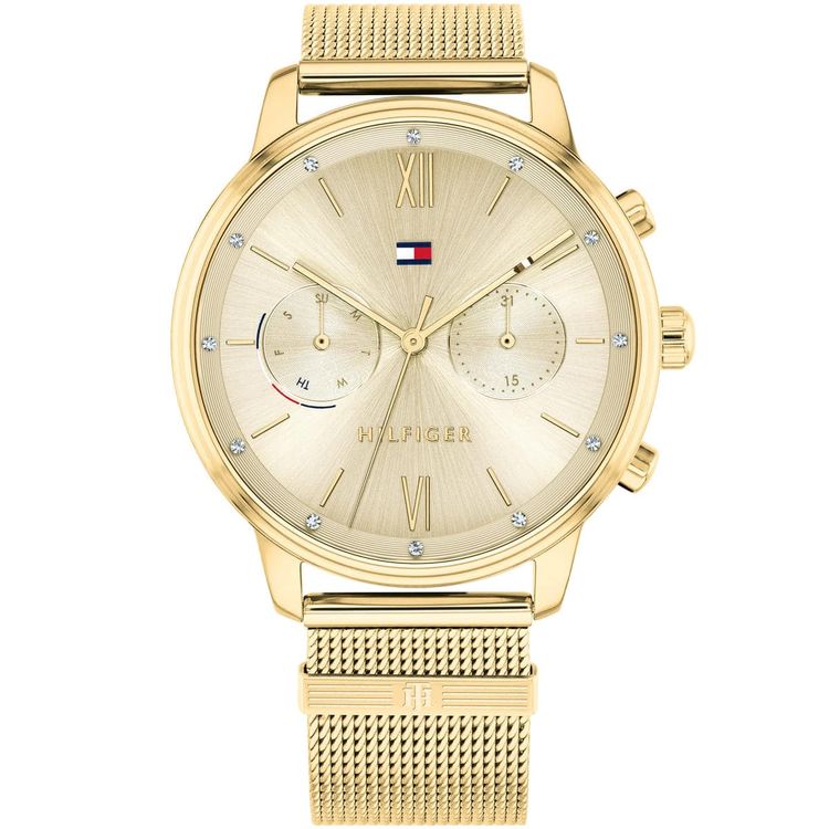 Tommy Hilfiger Women’s Watch Stainless Steel Gold Mesh Strap With Gold Dial 1782302 1