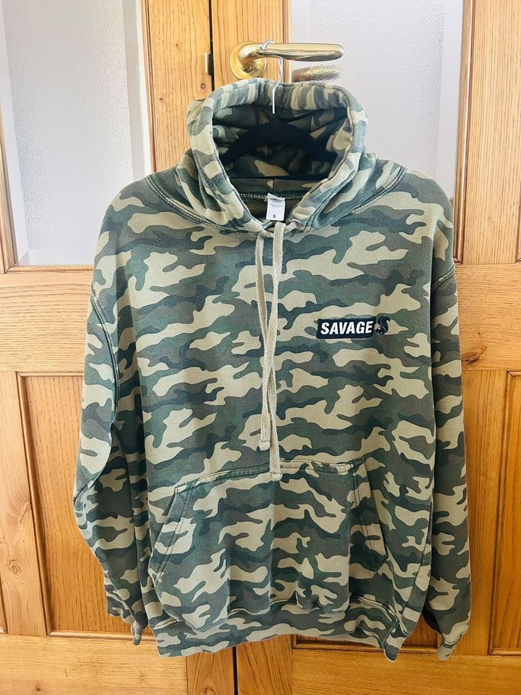 Camouflage Hoodie With Savage Print image 1