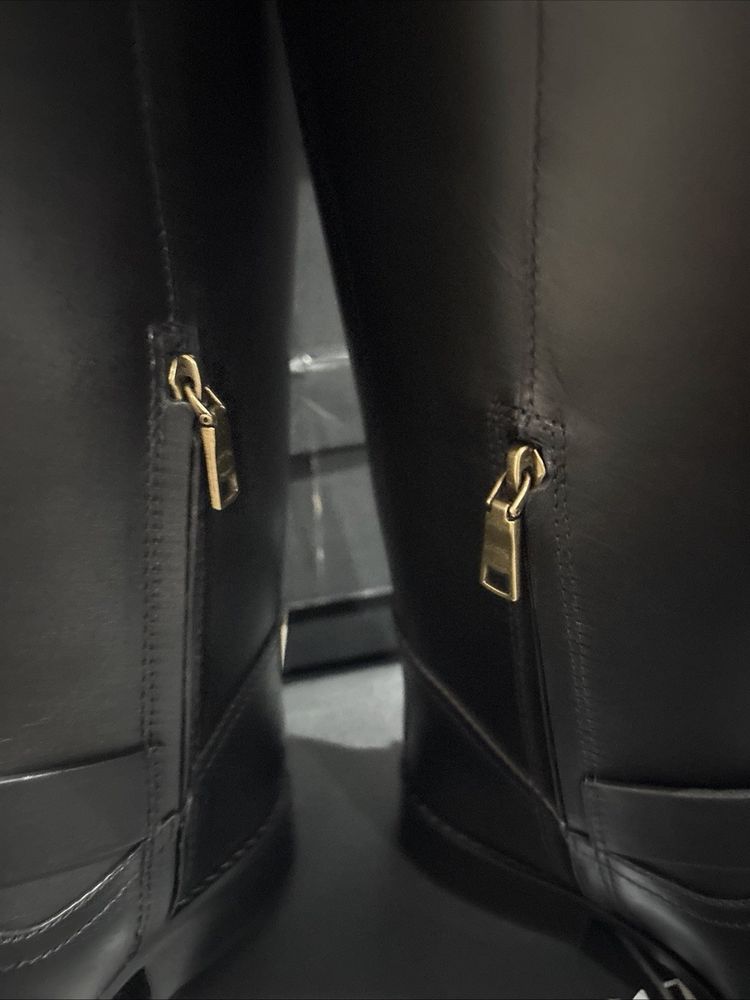 Coach Madeline Leather Black Flat Boots Riding Style UK 6 EUR 38.5 US 8 £350 image 3