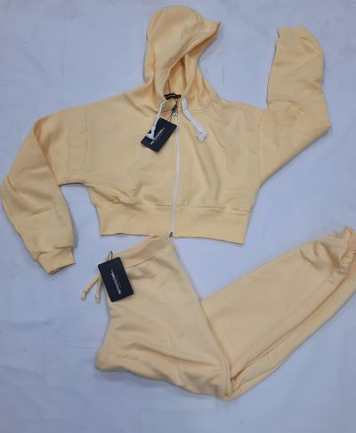Prettylittlething Yellow Hoodie And Joggers Set