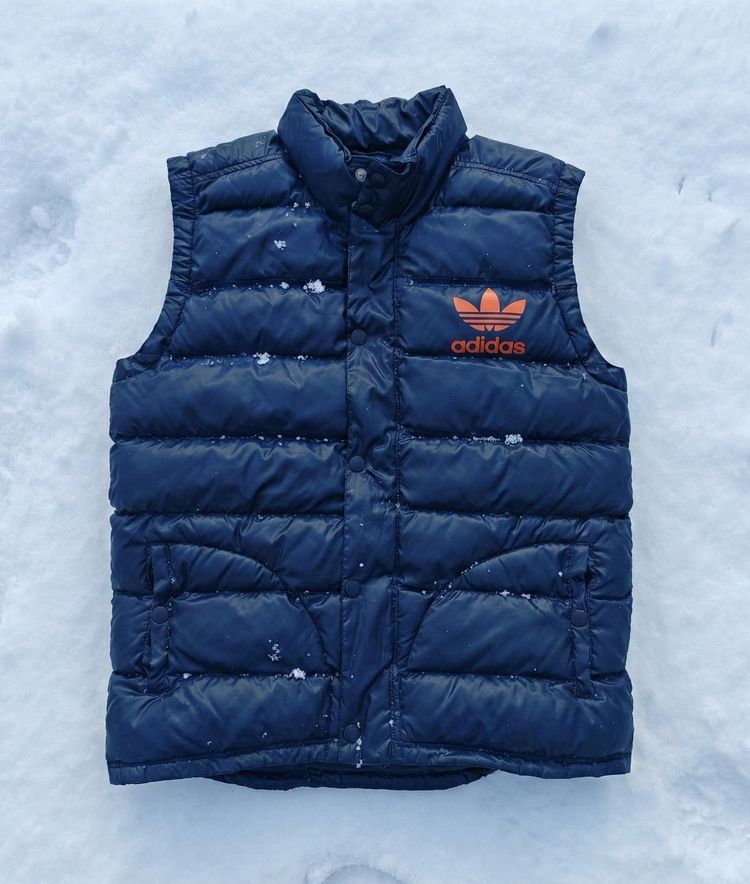 Adidas originals puffer vest bezrękawnik navy granatowy archive vintage 2011 m trefoil 57x72