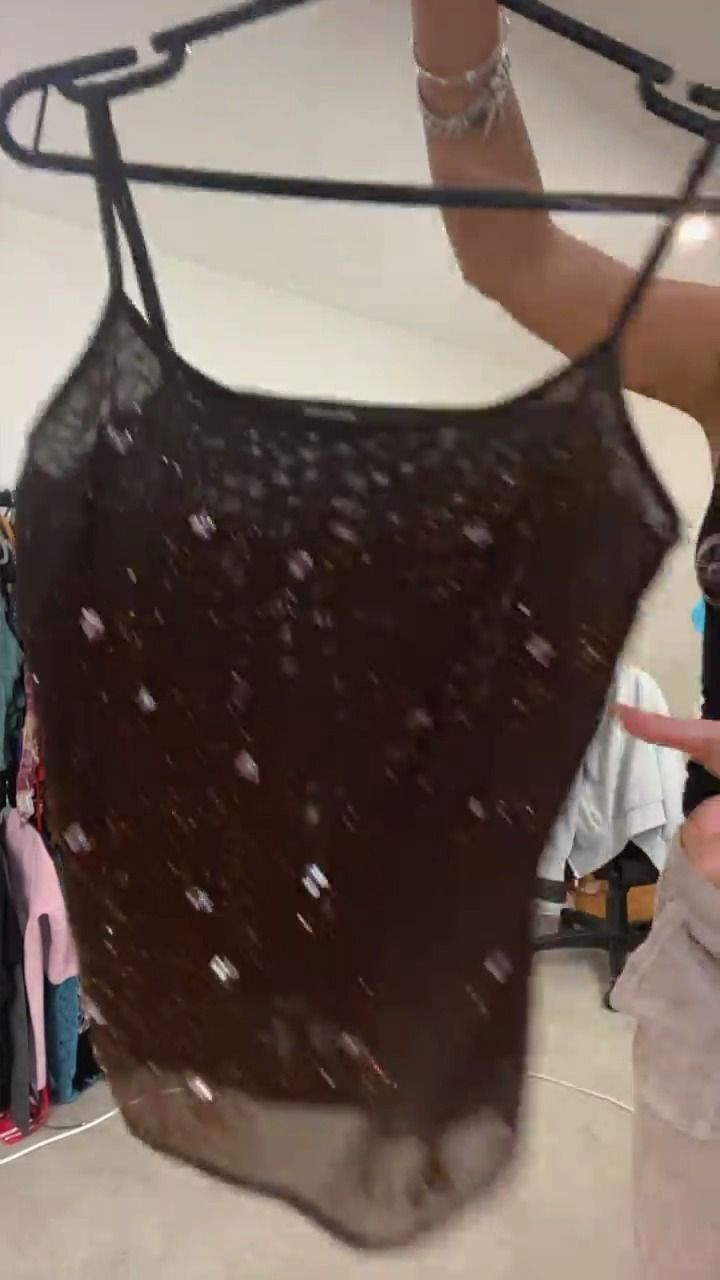 Other brown mesh sequin cami top product image
