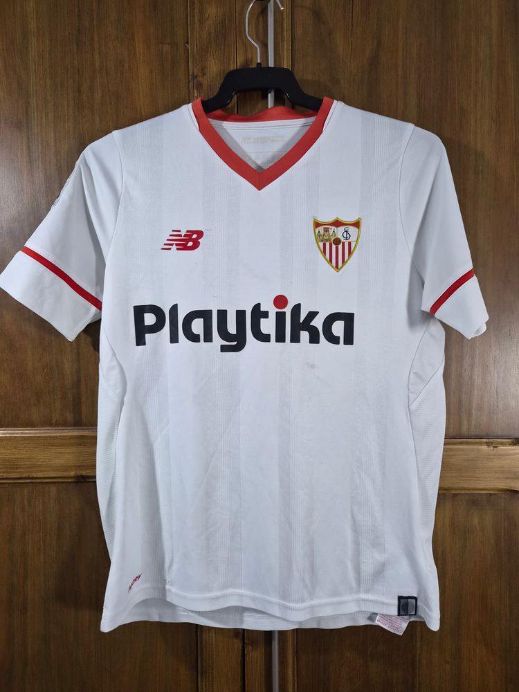 New Balance White Football Jersey With Playtika Logo imagen 1