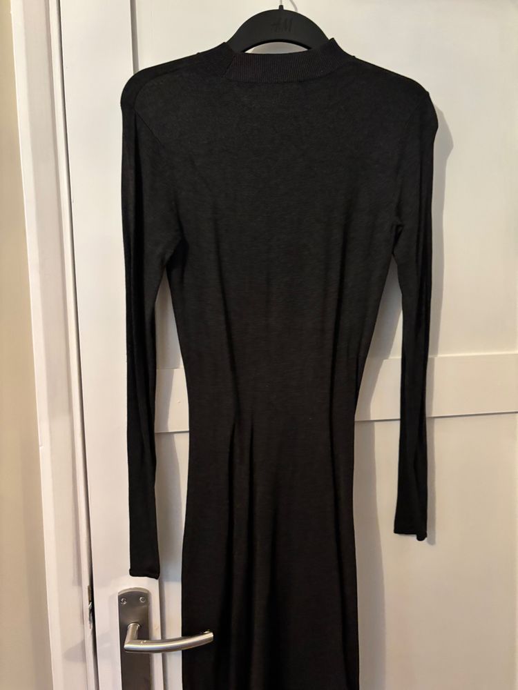 Black Long Sleeve Knitted Dress  image 2