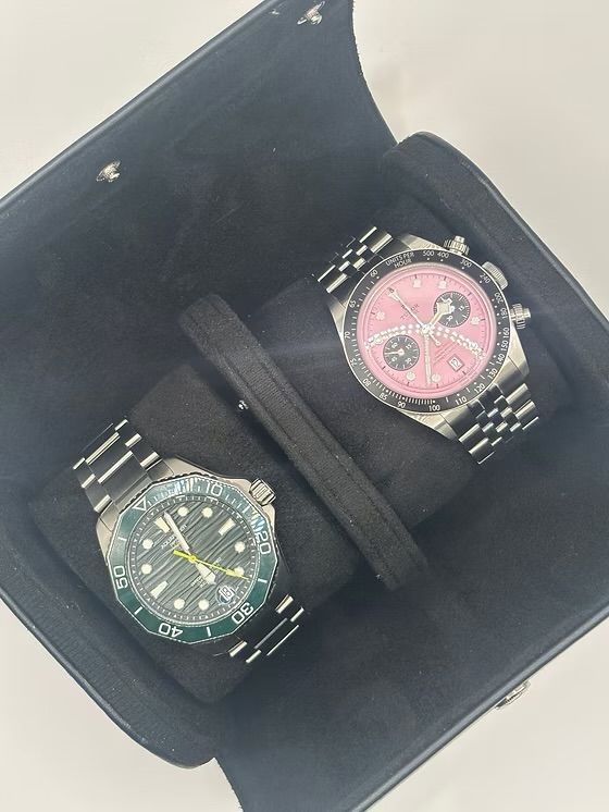 Luxury Watch Roll - Two Watches - Black 4