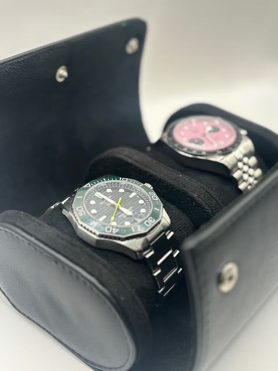 Luxury Watch Roll - Two Watches - Black 3