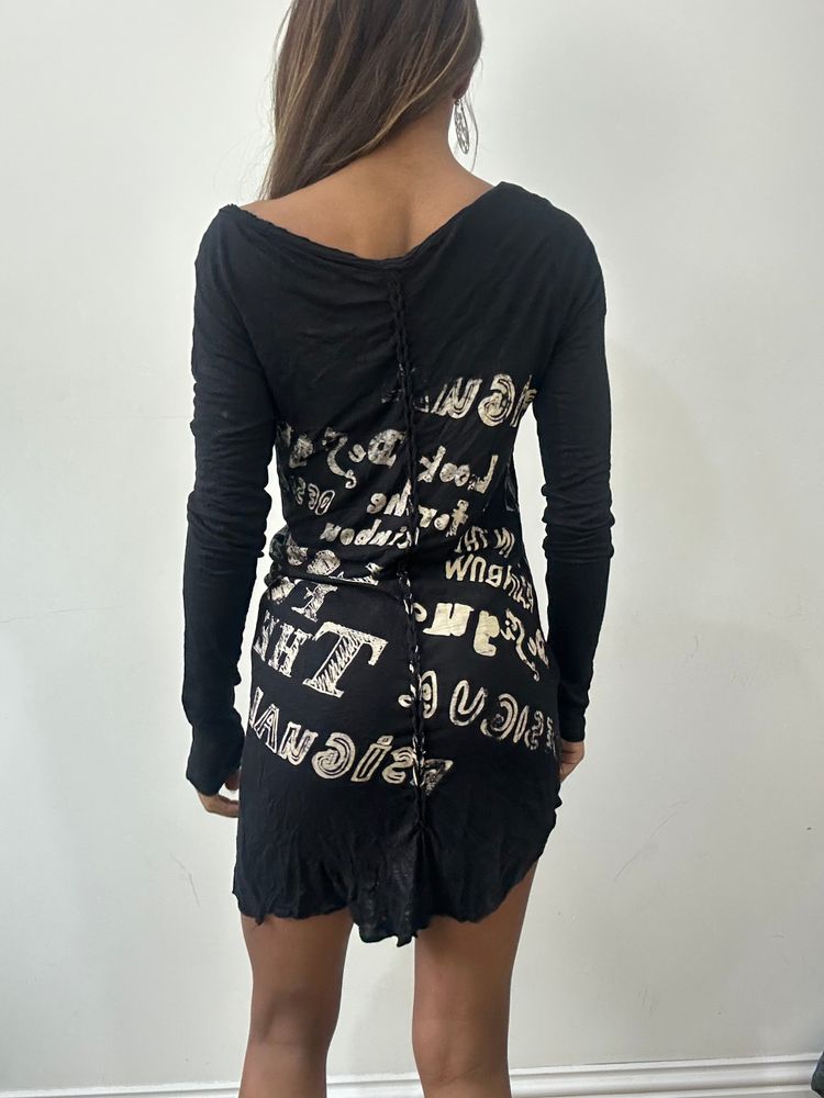 2016 edit | extra small/small black desigual asymmetric mini dress image 6