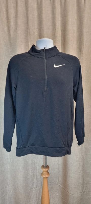 Vintage Nike Dri-Fit Men's Size S 40" Chest Long Sleeved Black 1/4 Zip Top