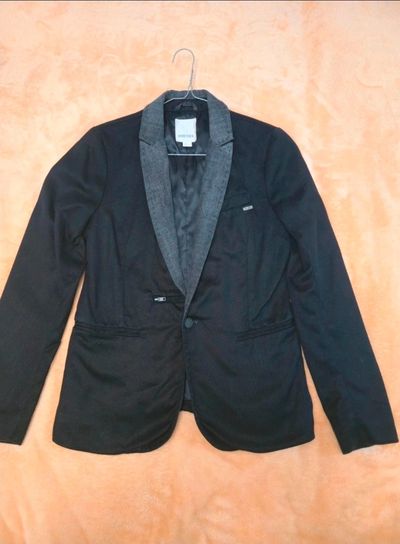 Black Blazer With Grey Lapel