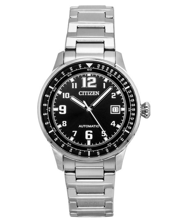 Citizen Urban Military Stainless Steel Black Dial Automatic NJ0190-51E 100M Men's Watch image 1