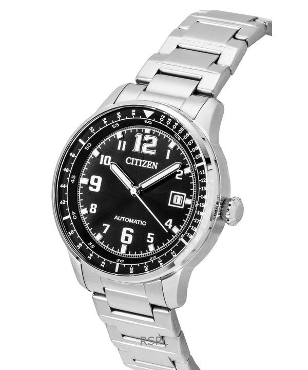 Citizen Urban Military Stainless Steel Black Dial Automatic NJ0190-51E 100M Men's Watch image 4