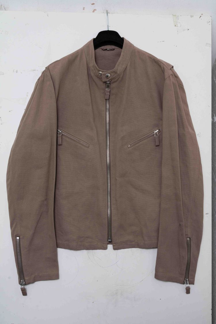 Helmut Lang Vintage Cotton Canvas Moto Biker Jacket image 1