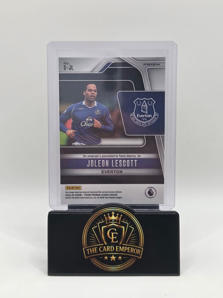 Joleon Lescott (Everton) Autographed Card Prizm Premier League 2024-2025 image 2