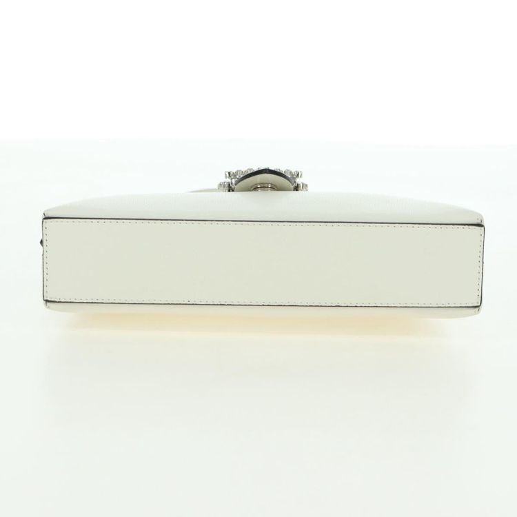 Jimmy Choo Cheri Crystal Hobo Shoulder Bag Leather White Silver Auth mr2419A - Jerrillo image 5