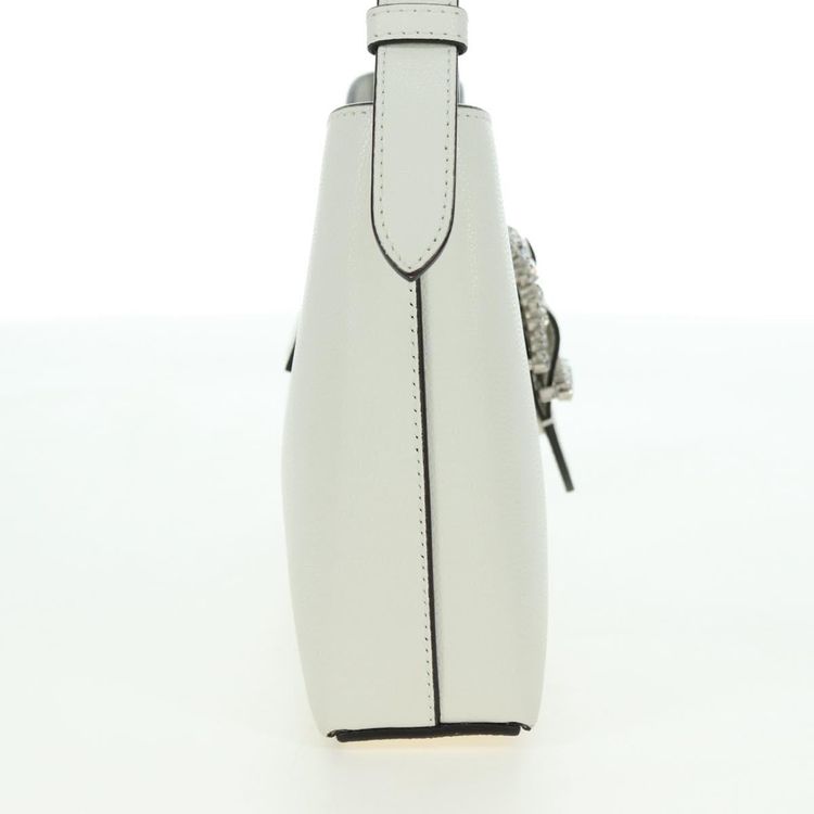 Jimmy Choo Cheri Crystal Hobo Shoulder Bag Leather White Silver Auth mr2419A - Jerrillo image 4