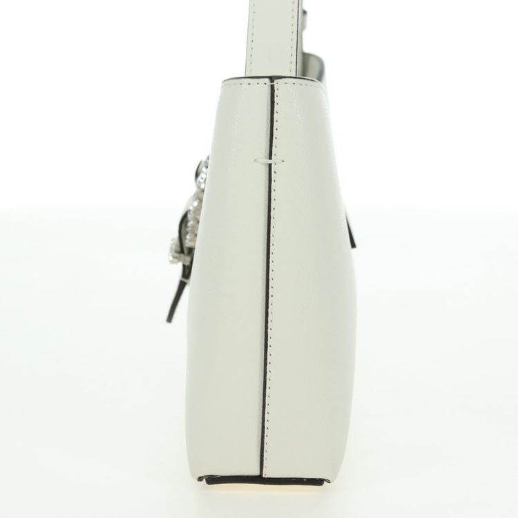 Jimmy Choo Cheri Crystal Hobo Shoulder Bag Leather White Silver Auth mr2419A - Jerrillo image 3