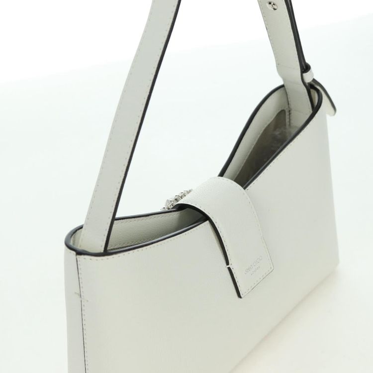 Jimmy Choo Cheri Crystal Hobo Shoulder Bag Leather White Silver Auth mr2419A - Jerrillo image 6
