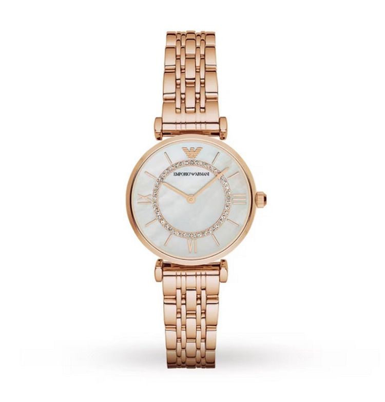 Emporio Armani Emporio Armani Women’s Watch Stainless Steel Rose Gold Strap With Mother of Pearl Dial AR1909 Gianni T-Bar product image