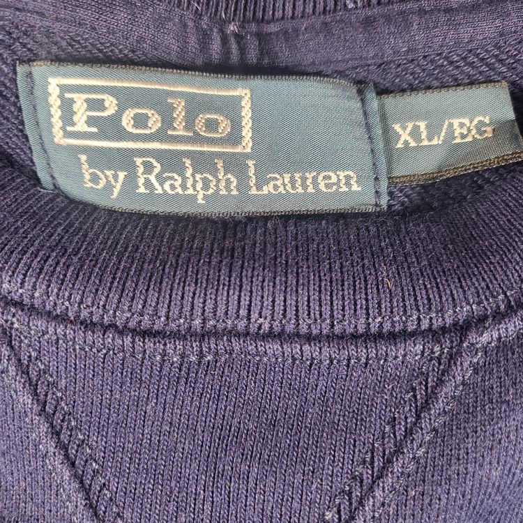 Ralph Lauren Navy Sweatshirt (XL, Pre‑Loved Grade B, Yellow Badge) imagen 4