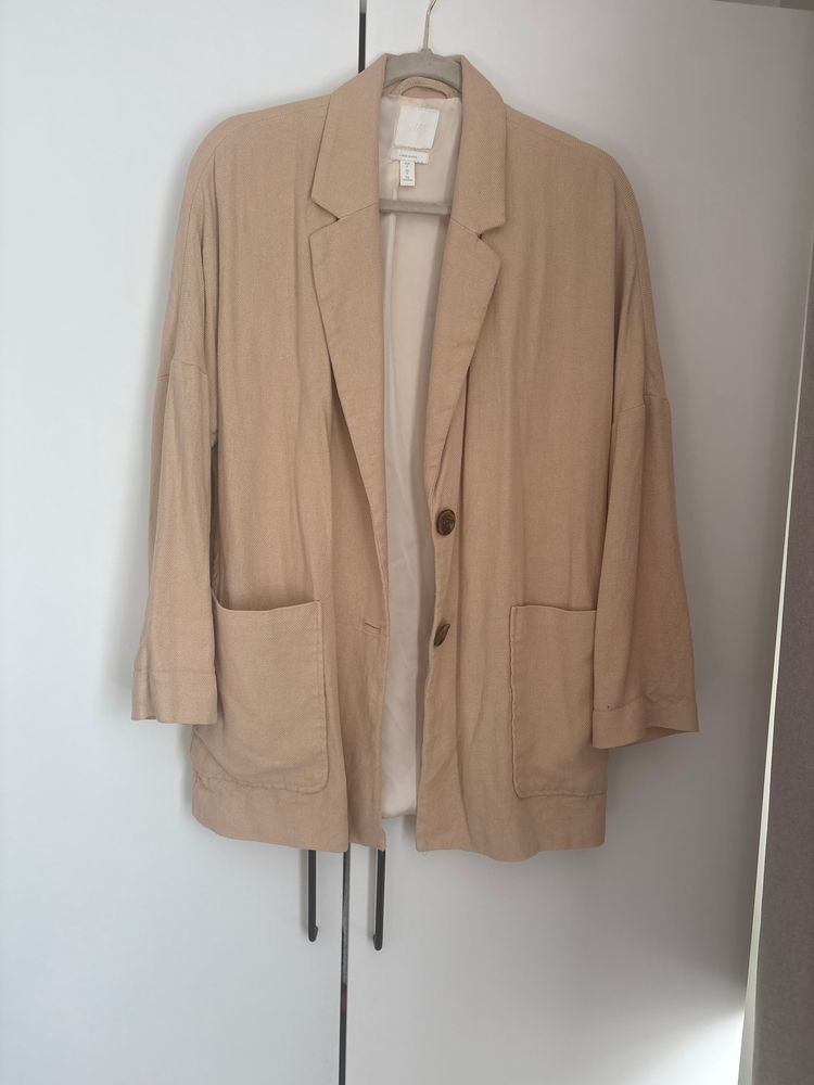 H&M linen blend Beige Blazer Jacket
