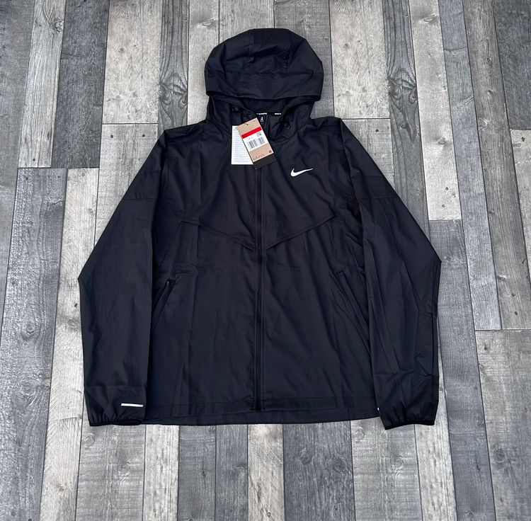 Nike Dri-Fit Repel UV Packable Hooded Windbreaker Jacket - ‘Black Reflective’ - Size Medium / Large 