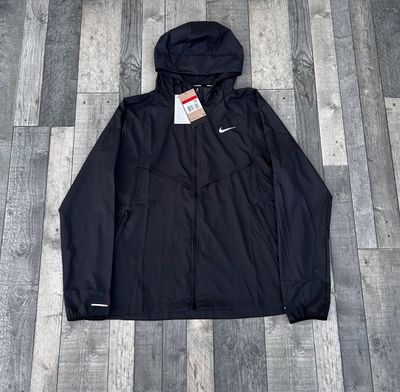 Nike Dri-Fit Repel UV Packable Hooded Windbreaker Jacket - ‘Black Reflective’ - Size Medium / Large