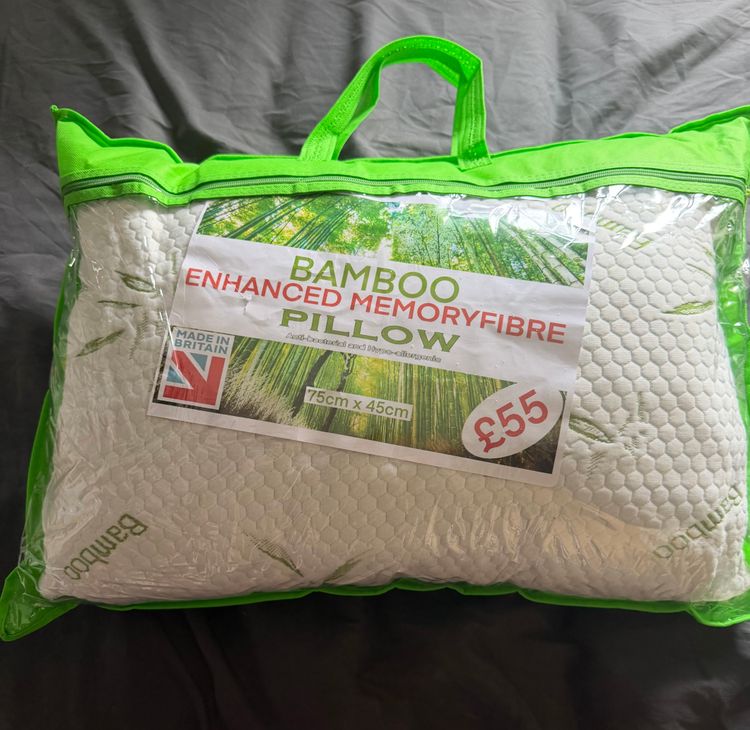 Bamboo Memory Foam Pillow Orthopaedic Support 75x45cm