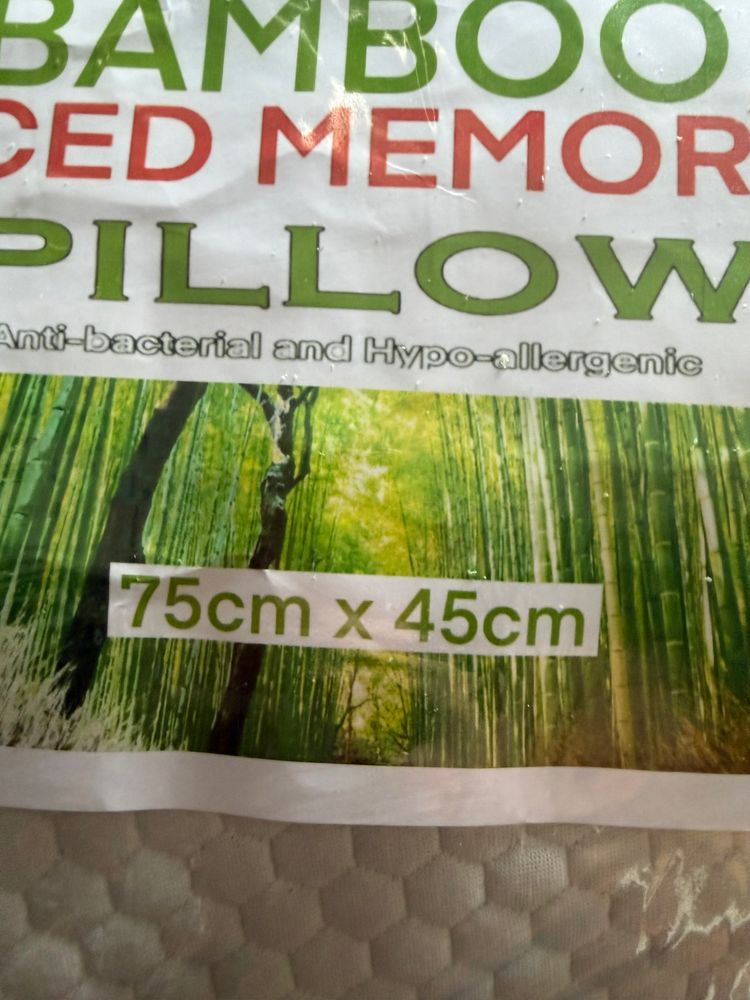 Bamboo Memory Foam Pillow Orthopaedic Support 75x45cm 2