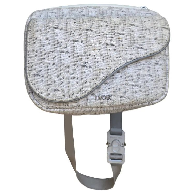 Dior Saddle Messneger Bag Canvas White image 1